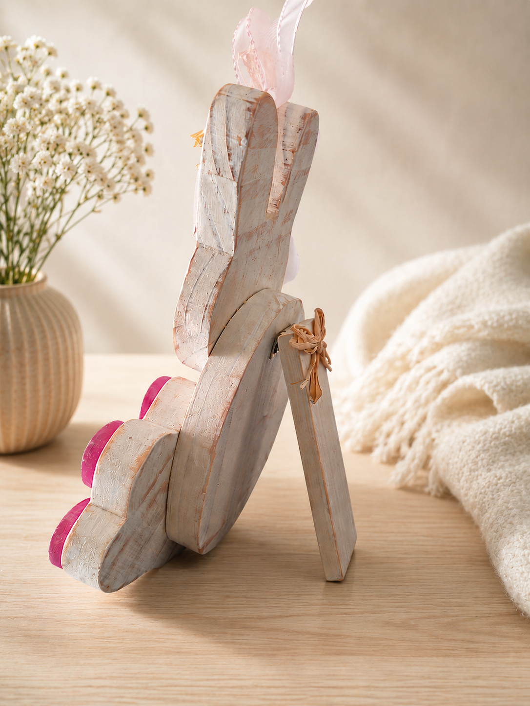 Handcrafted Wooden Easter Bunny Decor – Rustic Farmhouse Bunny Ornament – Made in Cape Town, South Africa